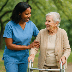 Prolific Life caregiver providing in-home support for senior in The Woodlands, Texas